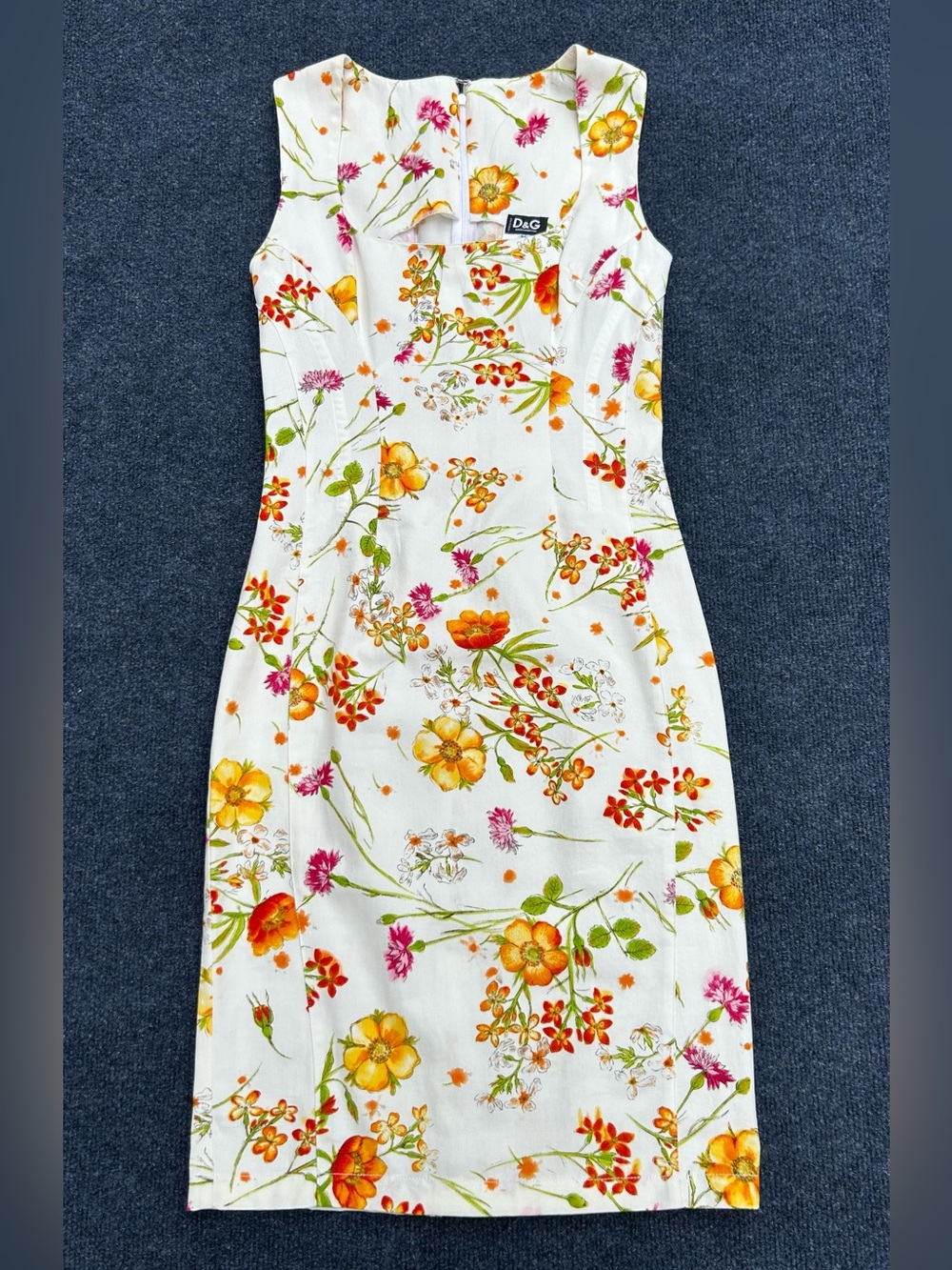 D&G Dolce & Gabbana Vintage Y2k Corset Bustier Fitted Floral Print Dress flaw